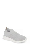 David Tate Tiptop Knit Sneaker In Grey Stretch Fabric