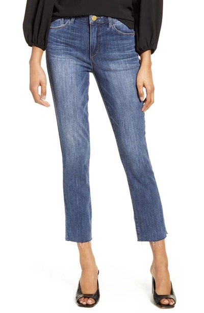 Wit & Wisdom Logan 'ab'solution High Waist Raw Hem Skinny Crop Jeans In Bl-blue
