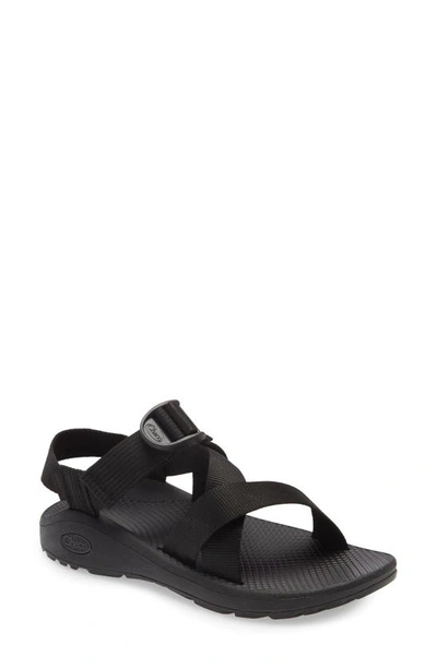 Chaco Mega Z/cloud Sport Sandal In Solid Black Fabric