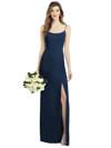 After Six Scoop Neck Crepe Gown In Blue