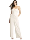 Dessy Collection Strapless Crepe Jumpsuit In White