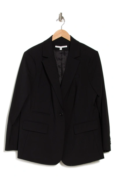 Veronica Beard 'classic' Lambswool Blend Single Button Blazer In Black