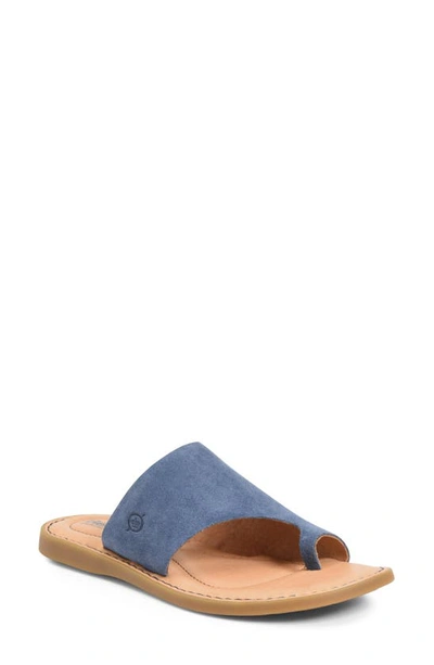 Born Inti Slide Sandal In Dark Blue Leather