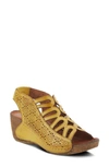 Spring Step Inocencia Wedge Sandal In Yellow Leather