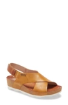 Pikolinos Mahon Platform Sandal In Honey Leather