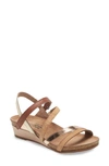 Naot Hero Strappy Wedge Sandal In Nude/ Gold Multicolor Leather