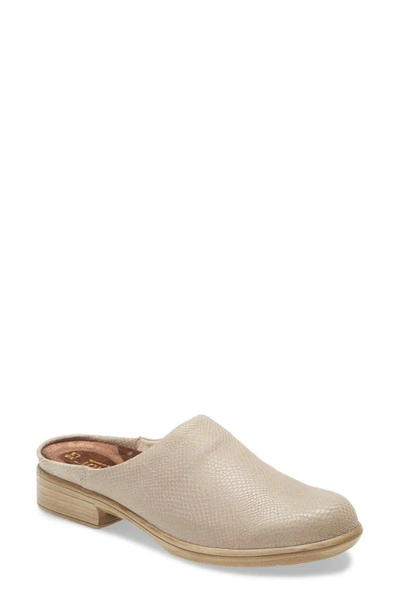 Naot Lodos Mule In Beige Lizard Print Leather