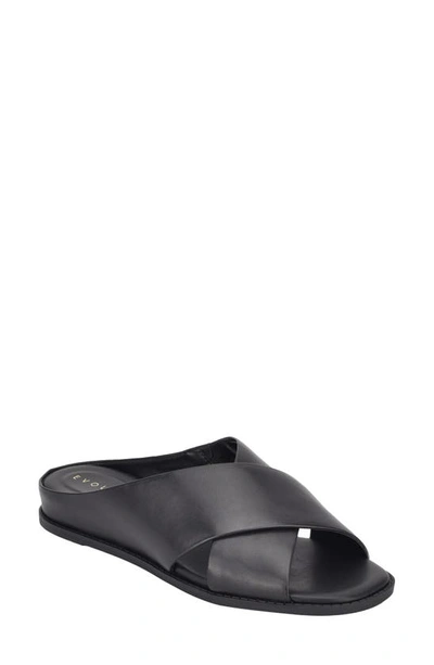 Evolve Odyssa Slide Sandal In Black Leather