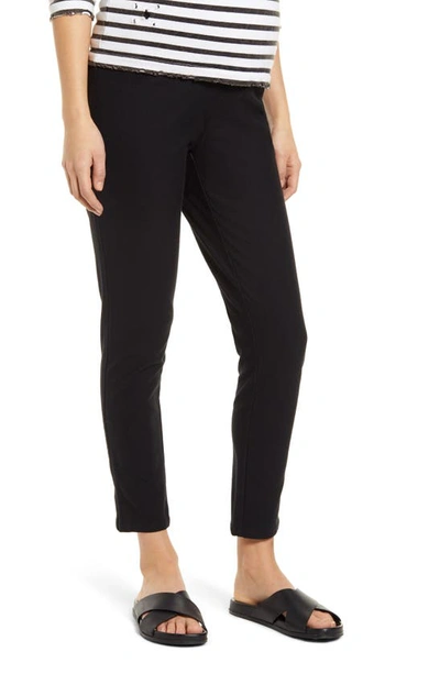 Angel Maternity Over The Belly Crop Slim Maternity Trousers In Black