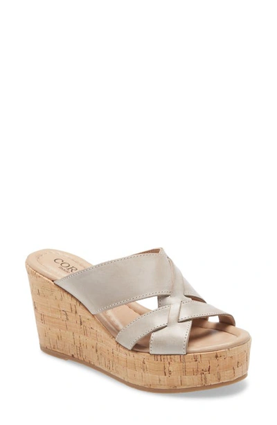 Cordani Janet Wedge Sandal In Taupe Leather