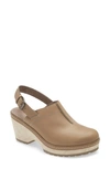 Merrell Halendi Leather Clog In Moon Leather