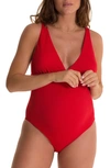 Pez D'or Beatriz One-piece Maternity Swimsuit In Red