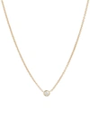 Bony Levy Petite Bezel Diamond Solitaire Necklace In Yellow Gold/ Diamond