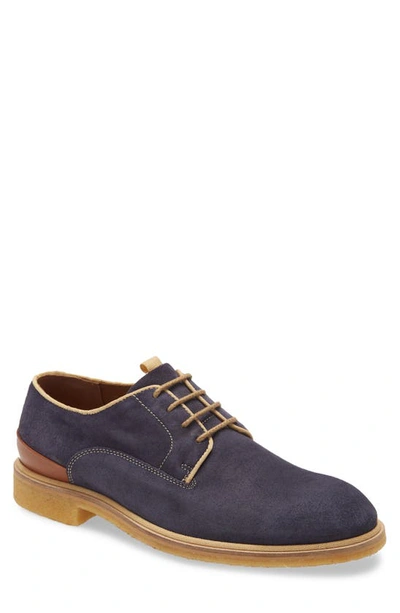 Johnston & Murphy J & M 1850 Wagner Plain Toe Derby In Navy Suede