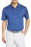Cutter & Buck Forge Drytec Pencil Stripe Performance Polo In Tour Blue