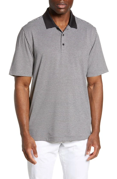 Cutter & Buck Forge Drytec Stripe Performance Polo In Black