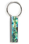 M-clipr Abalone Key Chain In Silver / Green