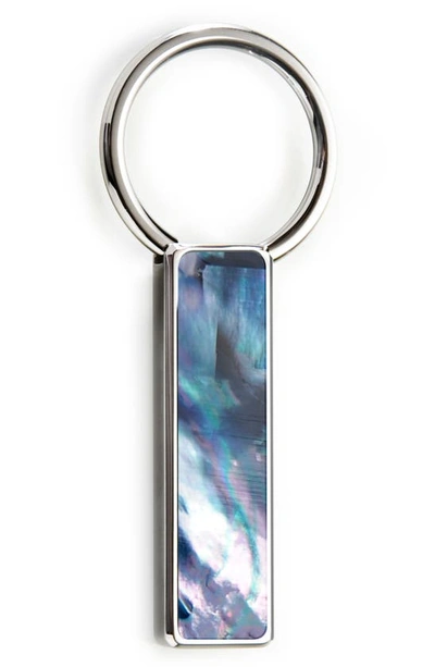 M-clipr Mother-of-pearl Key Chain In Silver / Brown