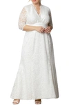Kiyonna Amour Lace Gown In Ivory