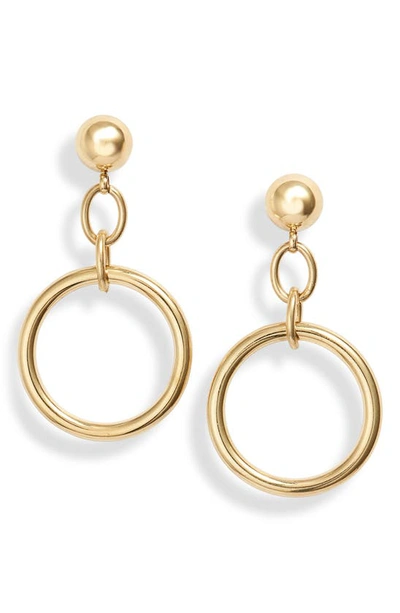Knotty Chain Link Hoop Drop Earrings In Gold