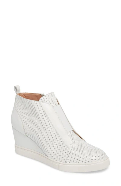 Linea Paolo Felicia Wedge Sneaker In White Leather