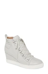 Linea Paolo Fenton Wedge Sneaker In Light Grey Leather