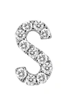 Bony Levy Single Initial Earring In White Gold/ S