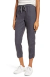 Caslonr Track Style Linen Pants In Grey Ebony