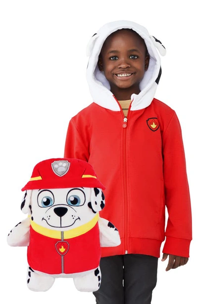 Cubcoats Kids' Marshall 2-in-1 Stuffed Animal Hoodie In Red Mix