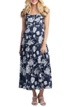 Nom Maternity Emma Maternity/nursing Midi Sundress In Floral Bouquet