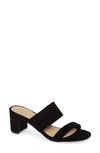 42 Gold Liya Slide Sandal In Black Suede