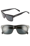 Brightside Wilshire 55mm Square Sunglasses In Black/ Grey
