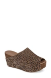 Chocolat Blu Wynn Peep Toe Mule In Leopard Suede