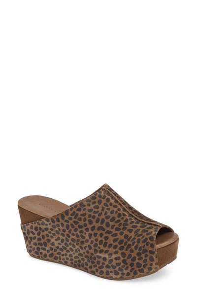Chocolat Blu Wynn Peep Toe Mule In Leopard Suede