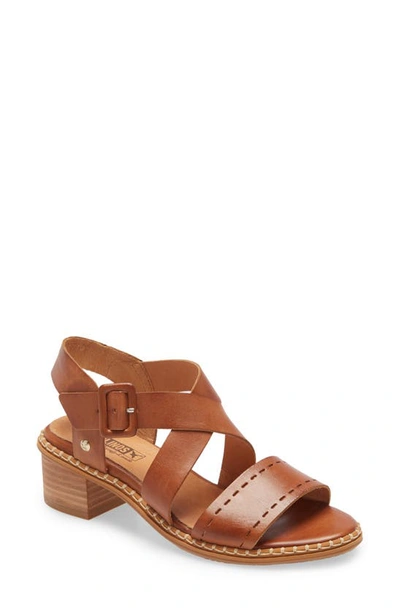 Pikolinos Blanes Sandal Heels In Brandy Leather