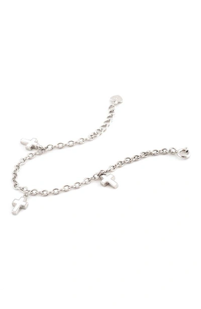 Speidel Kids' Enameled Cross Sterling Silver Charm Bracelet