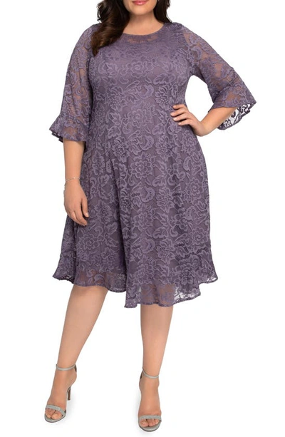 Kiyonna Livi Lace Cocktail Dress In French Lavender
