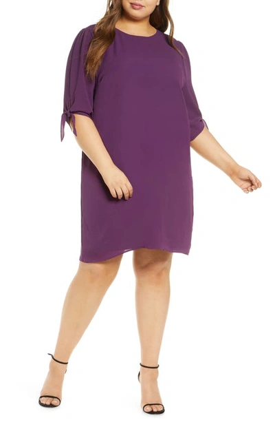 Kiyonna Manhattan Shift Dress In Plum