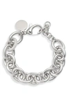 Knotty Chunky Chain Bracelet In Rhodium Silver