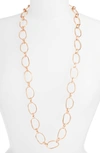 Karine Sultan Long Chain Necklace In Rose Gold