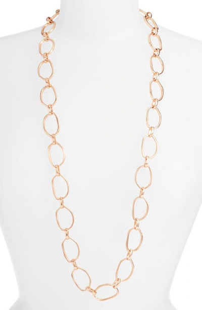Karine Sultan Long Chain Necklace In Rose Gold