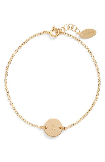 Nashelle Initial Mini Disc Bracelet In 14k Gold Fill C