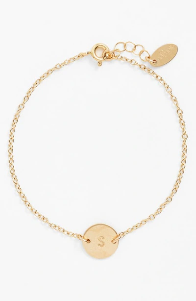 Nashelle Initial Mini Disc Bracelet In 14k Gold Fill S