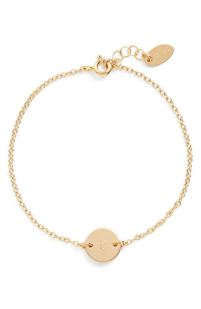 Nashelle Initial Mini Disc Bracelet In 14k Gold Fill B