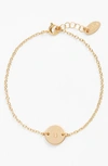 Nashelle Initial Mini Disc Bracelet In 14k Gold Fill U