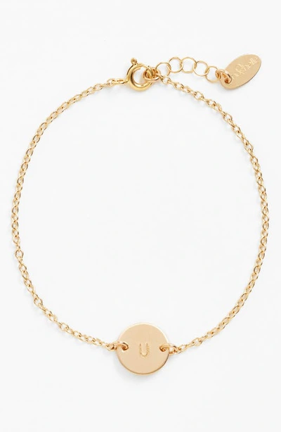 Nashelle Initial Mini Disc Bracelet In 14k Gold Fill U