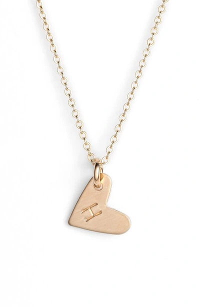 Nashelle 14k-gold Fill Initial Mini Heart Pendant Necklace In Gold/ H