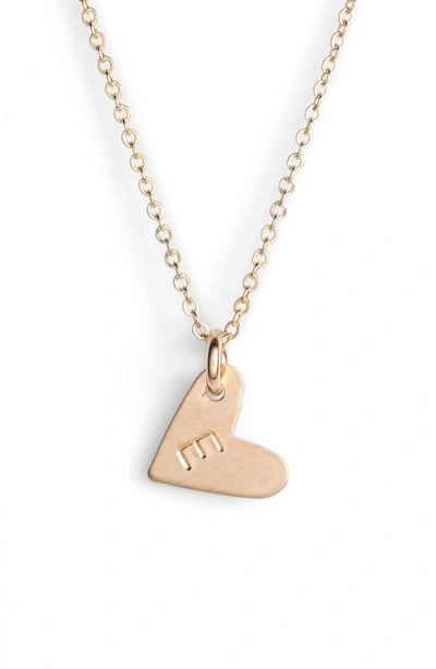 Nashelle 14k-gold Fill Initial Mini Heart Pendant Necklace In Gold/ E