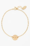 Nashelle Initial Mini Disc Bracelet In 14k Gold Fill H