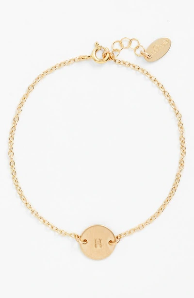 Nashelle Initial Mini Disc Bracelet In 14k Gold Fill H